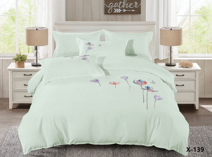 Embroidery designed premium cotton comforter 6pcs set-King