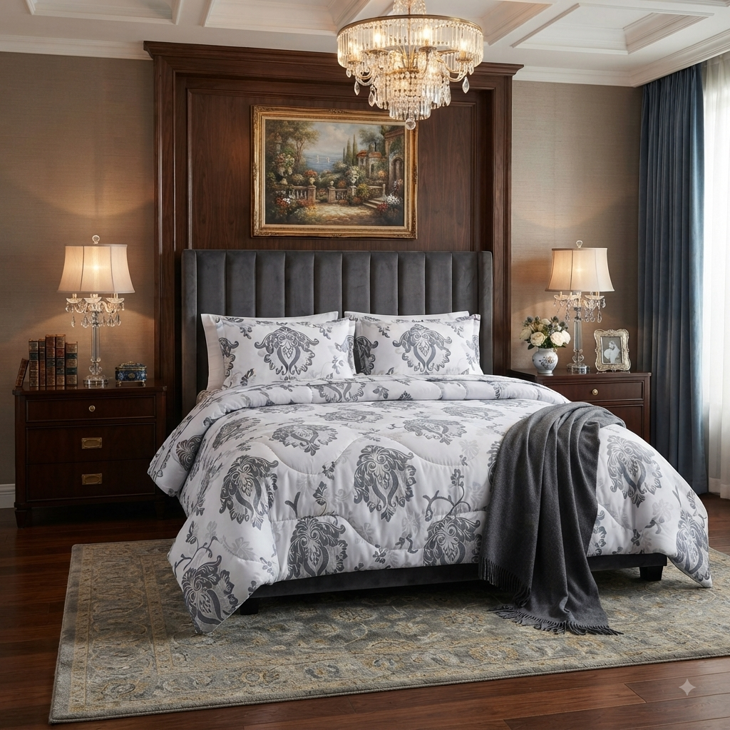 Floral 6-Piece Cotton Comforter Set | King Size Bedding Set - SK HOME CENTER