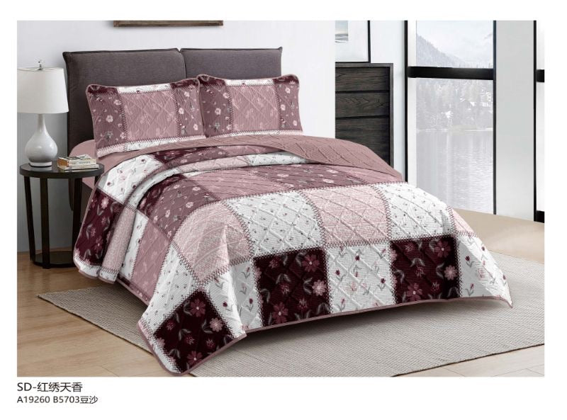 Floral print King size comforter 6 pieces set - 220 x 240cm