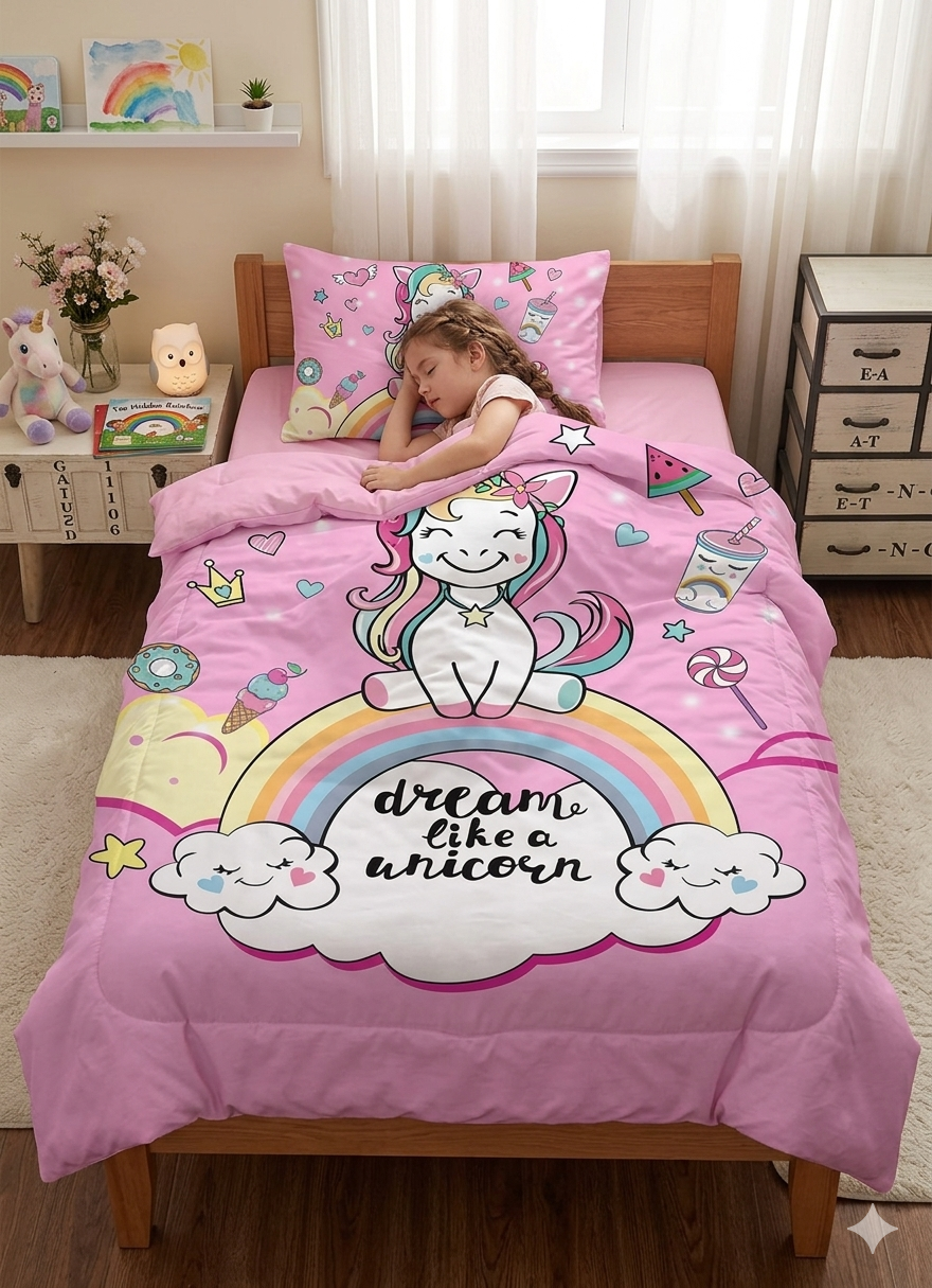 Single size Kids Quilt set 4 pieces - 120 x 200cm