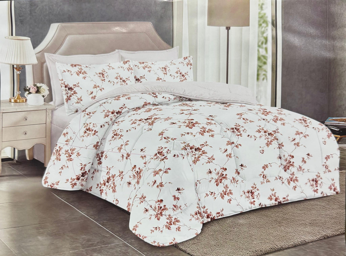 Floral print King size comforter 6 pieces set - 220 x 240cm