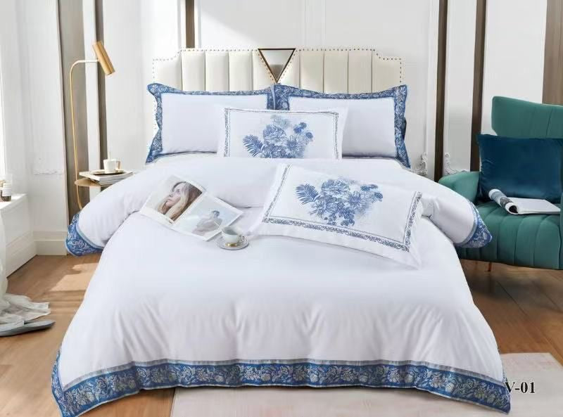 Premium Floral Printed Duvet Cover Set - King Size Cotton