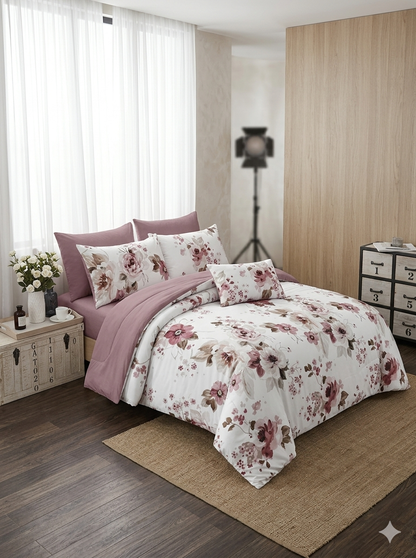 Floral King size comforter 6Pcs set - 220 x 240cm