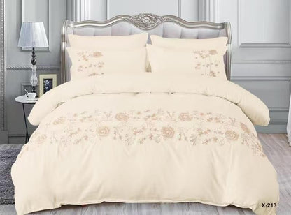 Embroidery designed premium cotton comforter 6pcs set-King