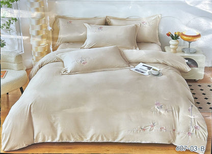 Embroidery designed premium cotton comforter 6pcs set-King
