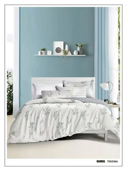 Floral King size Duvet cover, fitted bedsheet & 4 pillowcases set