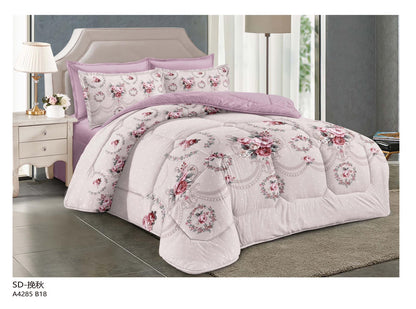 Floral print King size comforter 6 pieces set - 220 x 240cm