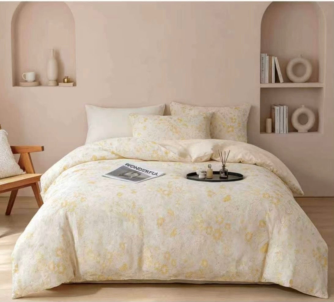 Premium Quality 100% cotton Single XL Twin size comforter 4 pieces set - 120 x 200cm - SK HOME CENTER