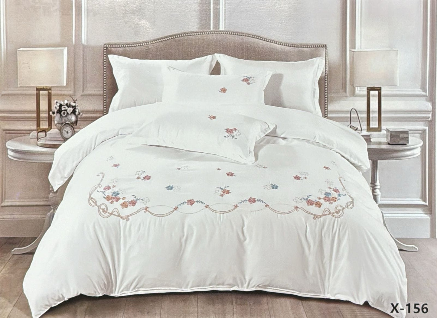 Embroidery designed premium cotton comforter 6pcs set-King