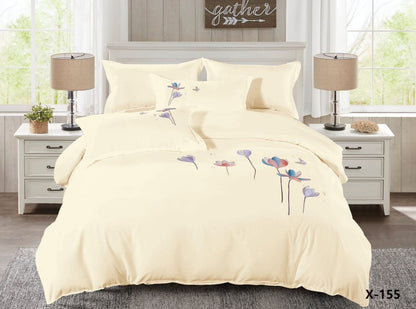 Embroidery designed premium cotton comforter 6pcs set-King
