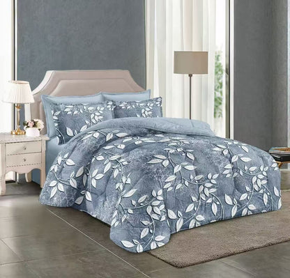 Floral print King size comforter 6 pieces set - 220 x 240cm