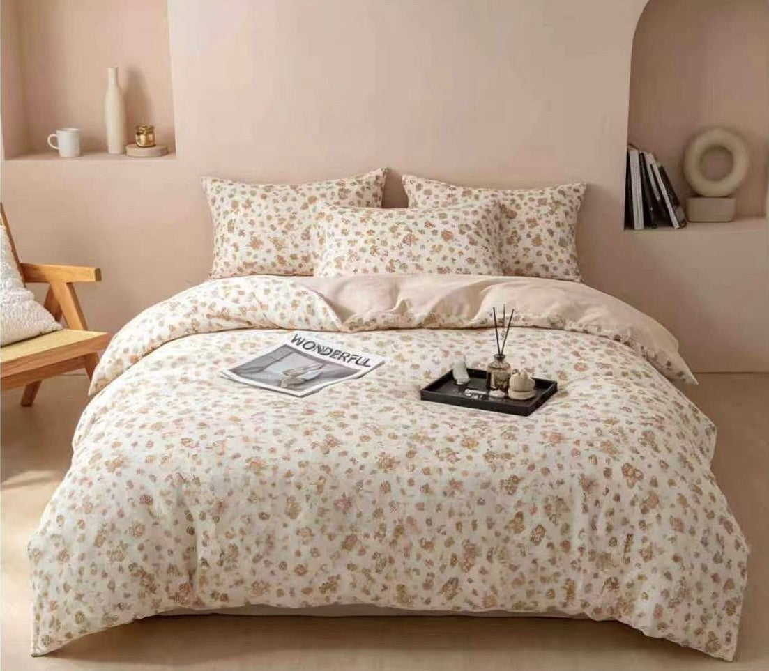 Premium Quality 100% cotton Single XL Twin size comforter 4 pieces set - 120 x 200cm - SK HOME CENTER