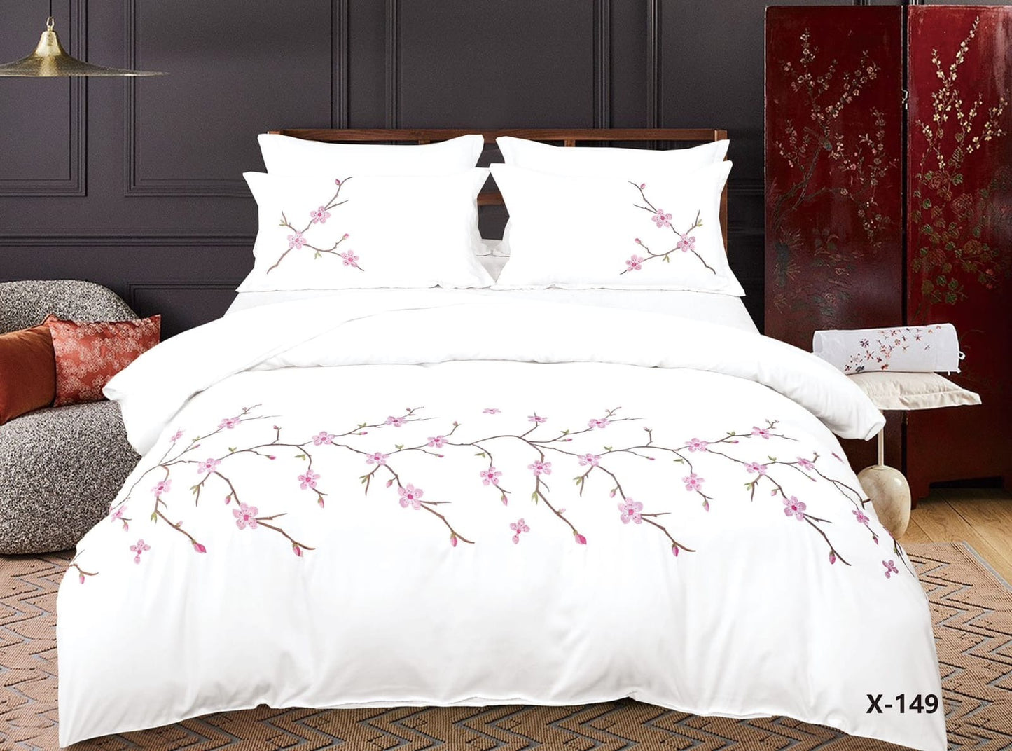 Embroidery designed premium cotton comforter 6pcs set-King