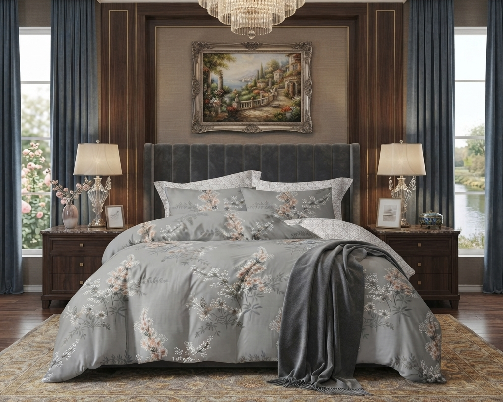 Floral 6-Piece Cotton Comforter Set | King Size Bedding Set - SK HOME CENTER