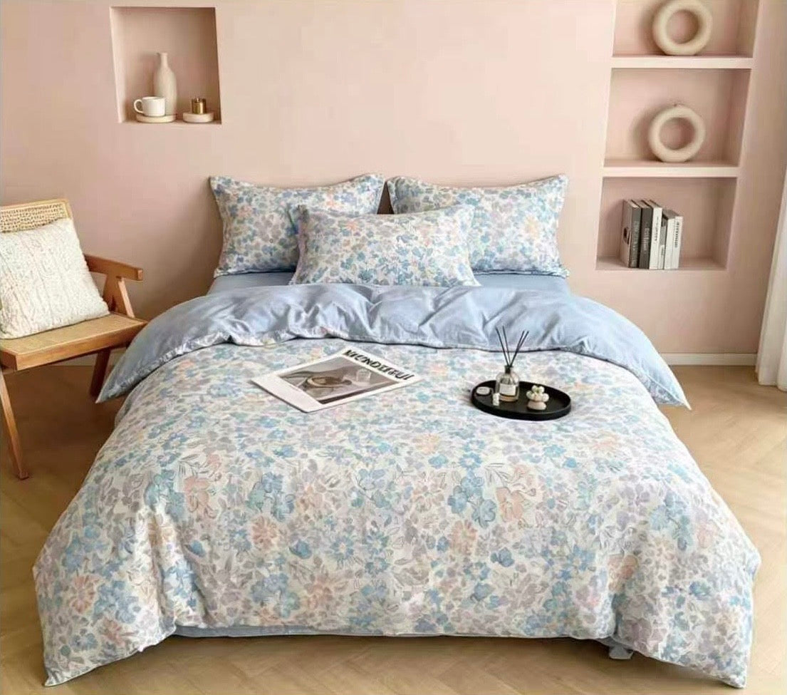 Premium Quality 100% cotton Single XL Twin size comforter 4 pieces set - 120 x 200cm - SK HOME CENTER