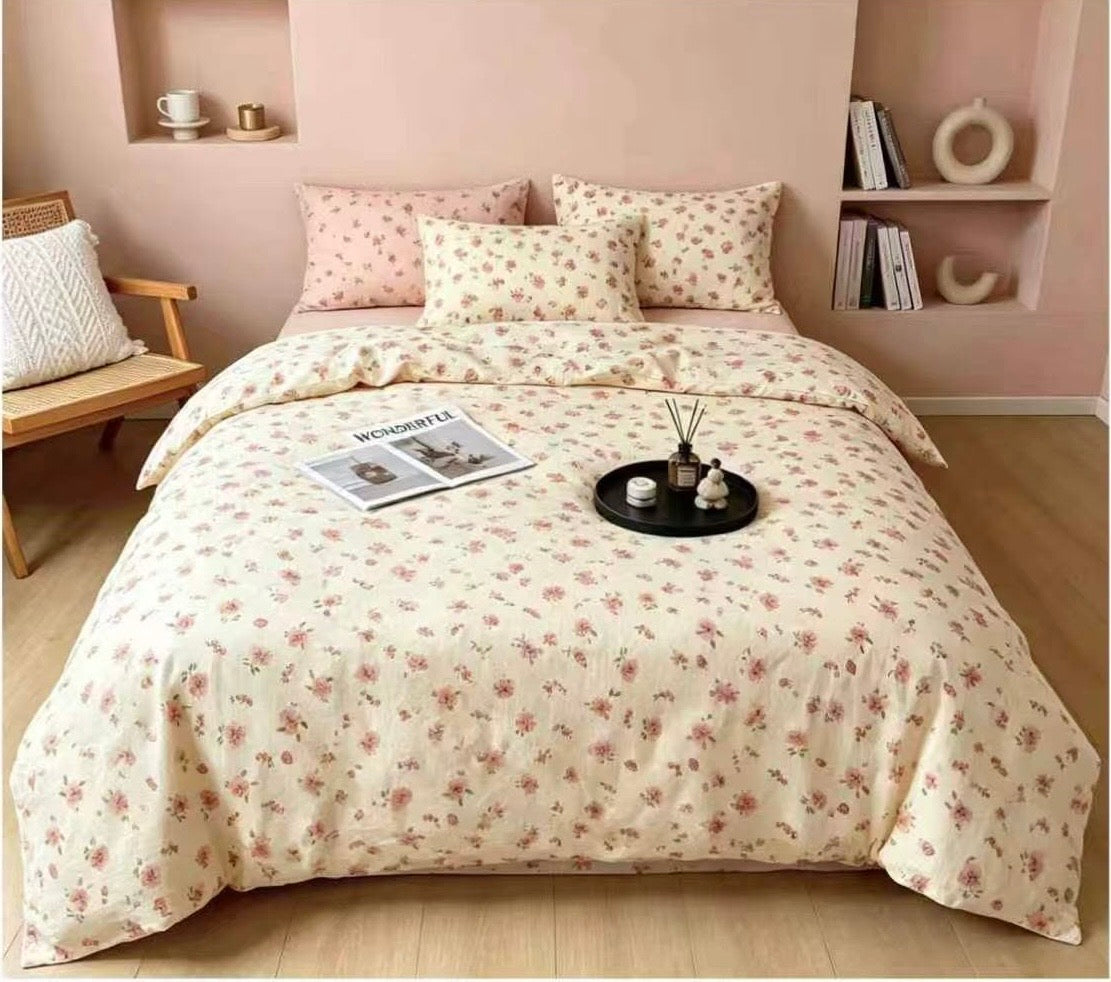 Premium Quality Comforter Set (Queen Size 4 Pcs set) 100% Cotton - SK HOME CENTER