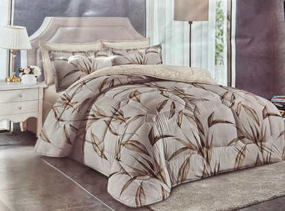 Floral print King size comforter 6 pieces set - 220 x 240cm