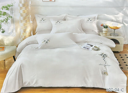 Embroidery designed premium cotton comforter 6pcs set-King