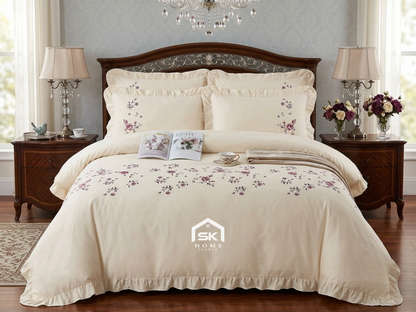 Luxury King Size Embroidery Comforter – Premium 6 Pieces Set (220×240 CM)
