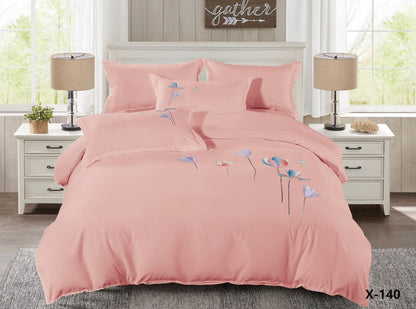 Embroidery designed premium cotton comforter 6pcs set-King