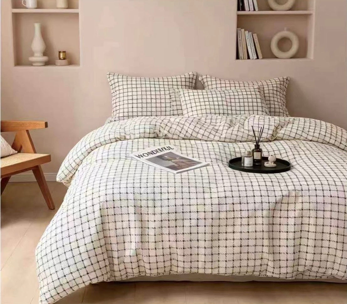 Premium Quality 100% cotton Single XL Twin size comforter 4 pieces set - 120 x 200cm - SK HOME CENTER