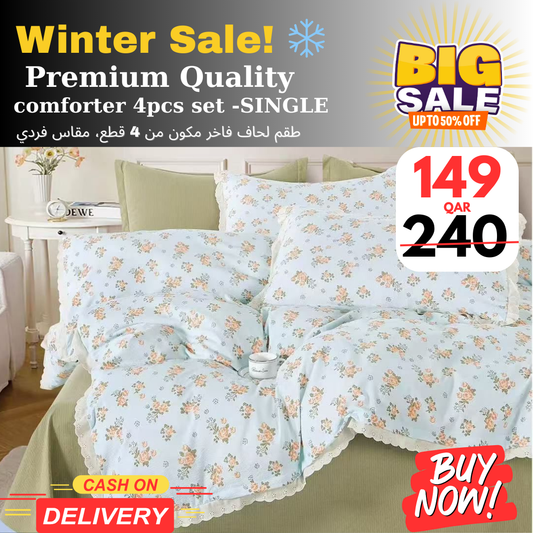Premium Quality Single Comforter 4pcs Set