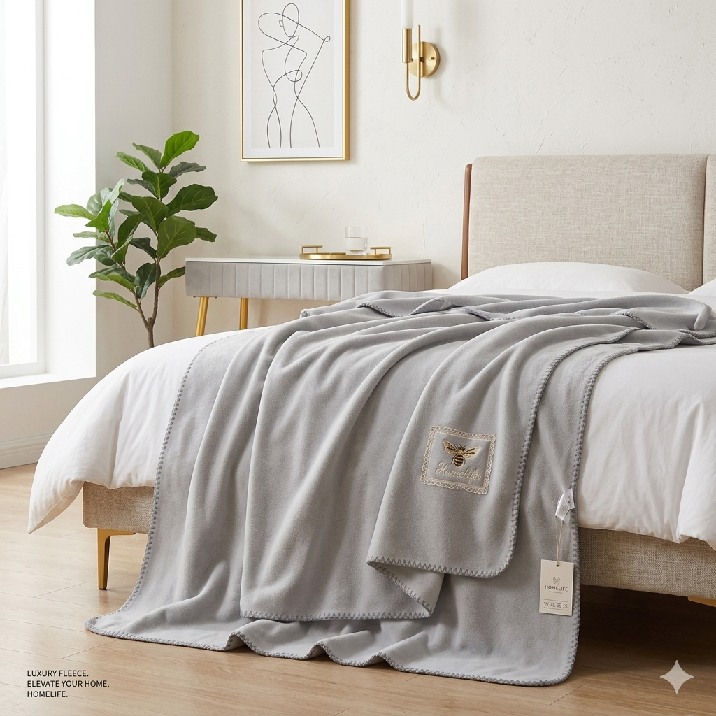 Soft Fleece Blanket 200x230cm – Warm, Smooth & Comfortable