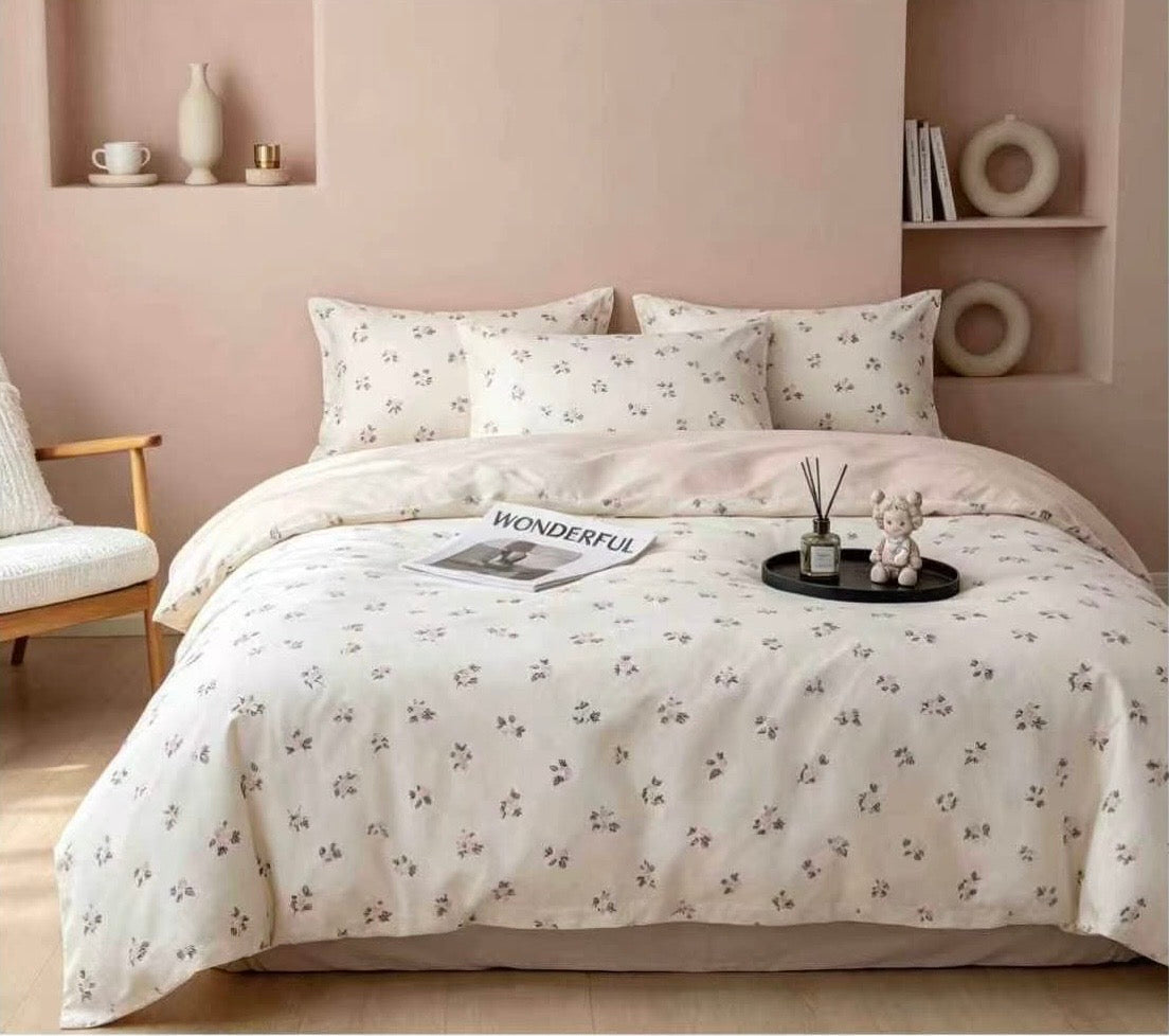 Premium Quality Comforter Set (Queen Size 4 Pcs set) 100% Cotton - SK HOME CENTER