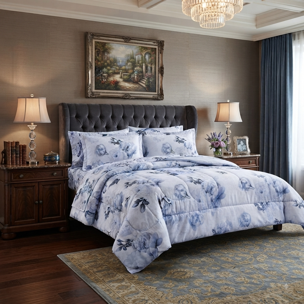 Floral 6-Piece Cotton Comforter Set | King Size Bedding Set - SK HOME CENTER