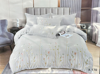 Embroidery designed premium cotton comforter 6pcs set-King