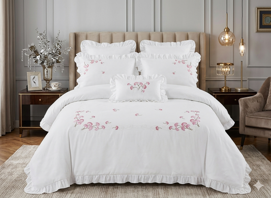 King Size Embroidery Comforter – Premium 6 Pieces Set (220×240 CM) - SK HOME CENTER