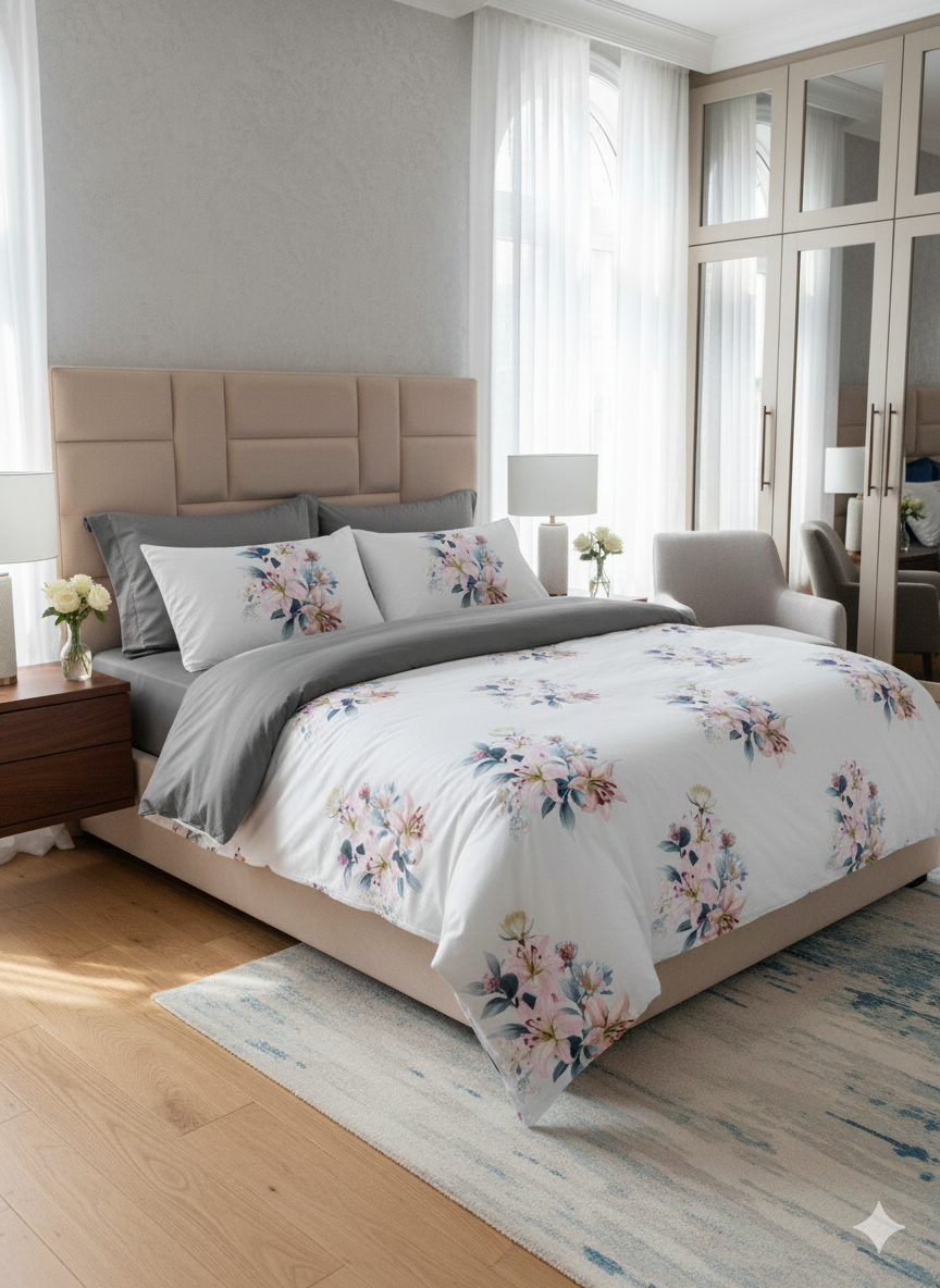 Floral King size comforter 6Pcs set - 220 x 240cm