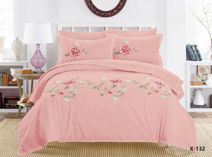 Embroidery designed premium cotton comforter 6pcs set-King