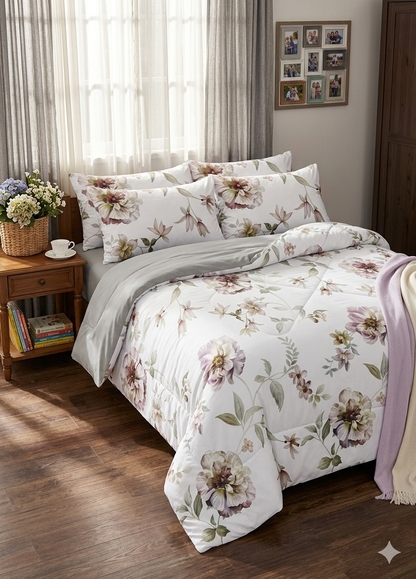 Floral King size comforter 6Pcs set - 220 x 240cm