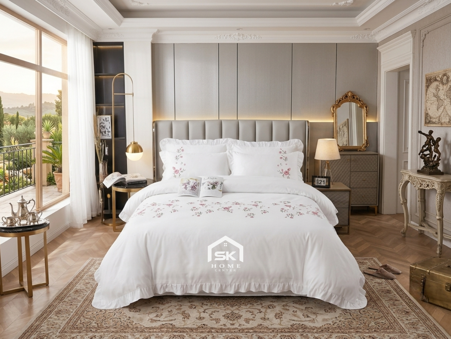 Luxury King Size Embroidery Comforter – Premium 6 Pieces Set (220×240 CM)