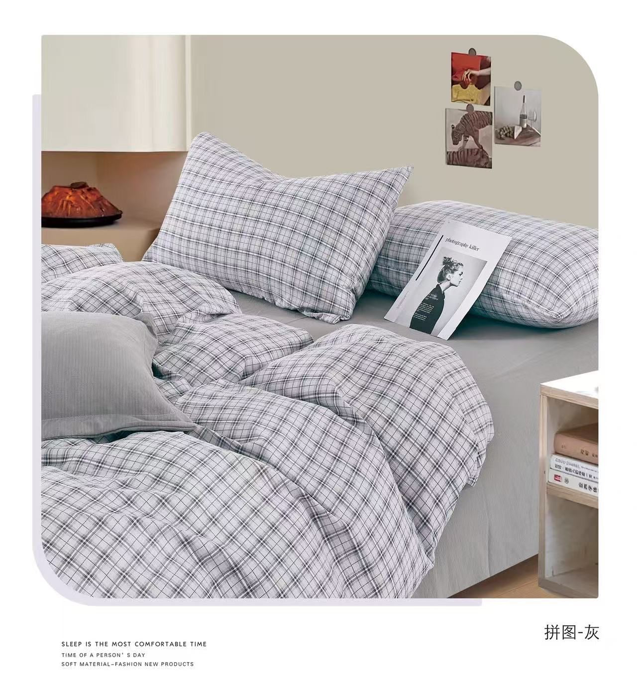 Premium Quality 100% cotton Fabric 6-Piece Floral Print Duvet cover Set- King Size bedding set