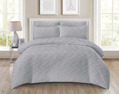 King Size Comforter Set 6-Piece | Cotton Fabric with Embroidery | Bedding Set with Fitted Sheet and Pillowcases