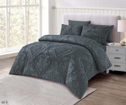 Flowers cut unique design solid comforter king size 220x240cm - SK HOME CENTER