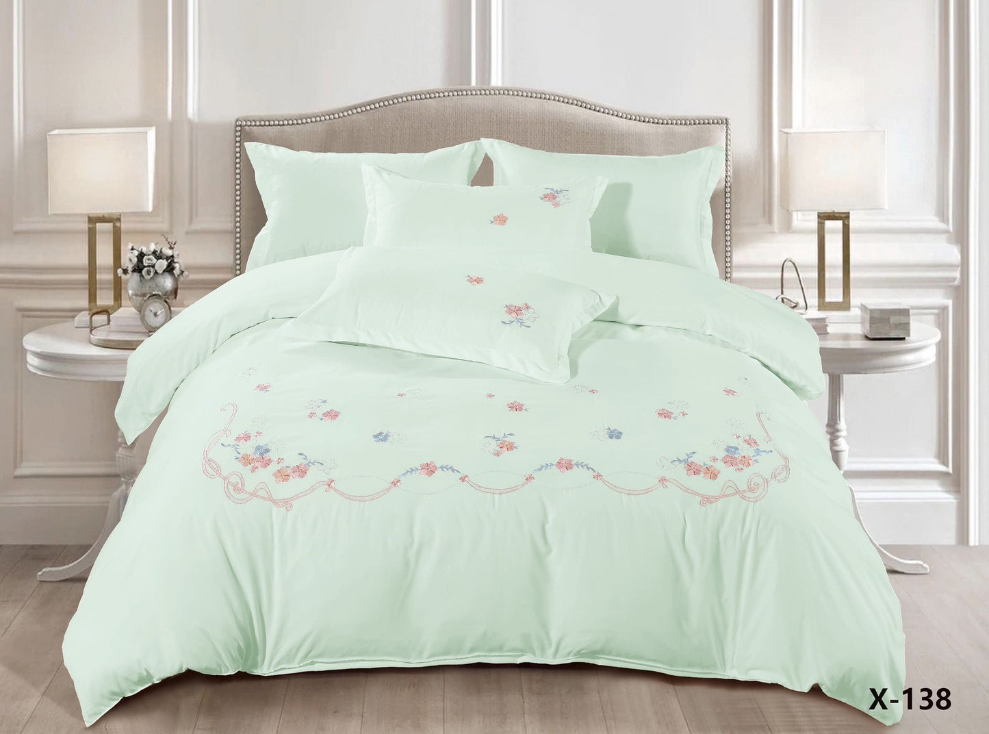 Embroidery designed premium cotton comforter 6pcs set-King