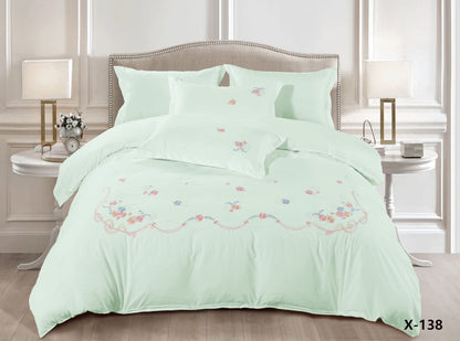 Embroidery designed premium cotton comforter 6pcs set-King