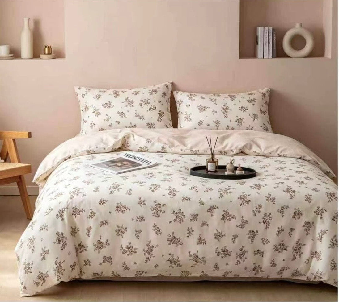 Premium Quality 100% cotton Single XL Twin size comforter 4 pieces set - 120 x 200cm - SK HOME CENTER