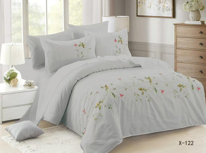 Embroidery designed premium cotton comforter 6pcs set-King
