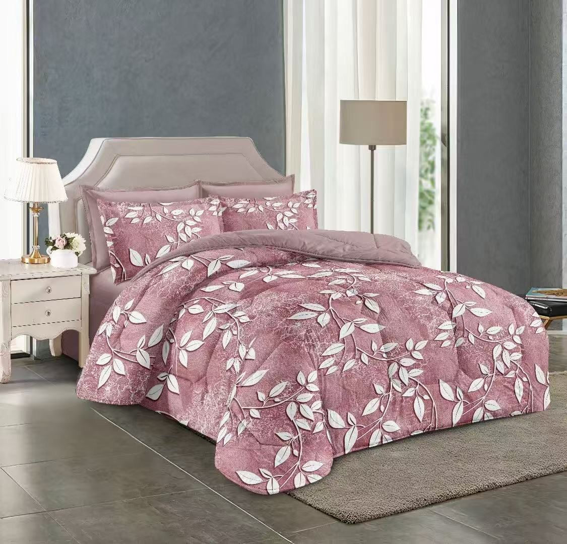 Floral print King size comforter 6 pieces set - 220 x 240cm