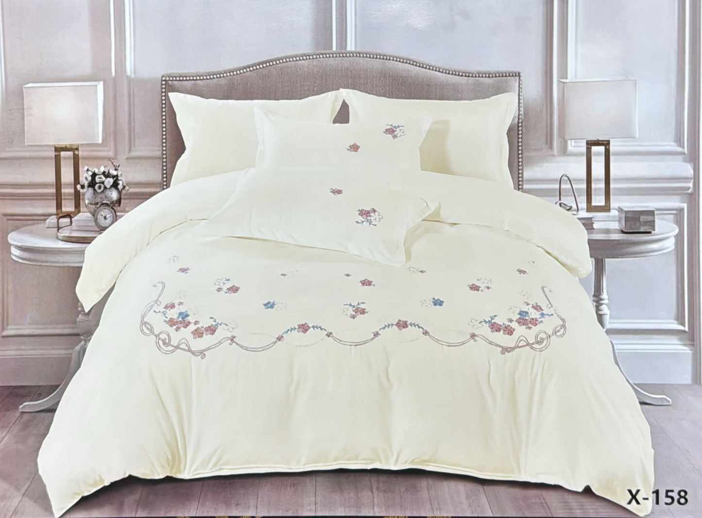 Embroidery designed premium cotton comforter 6pcs set-King