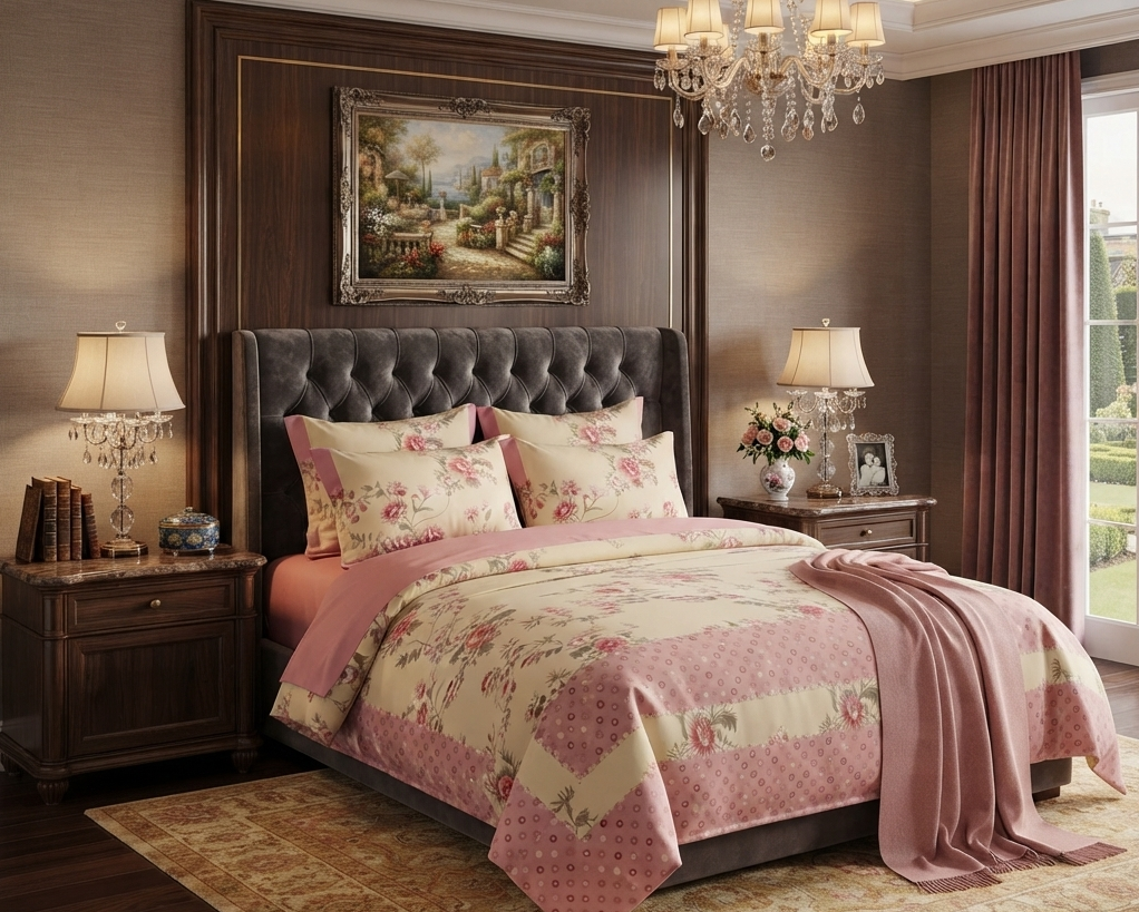Floral 6-Piece Cotton Comforter Set | King Size Bedding Set - SK HOME CENTER