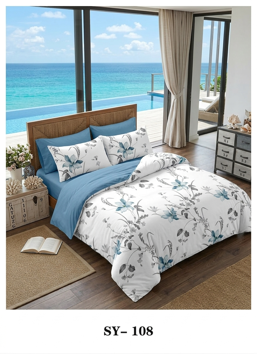 Floral King size comforter 6Pcs set - 220 x 240cm