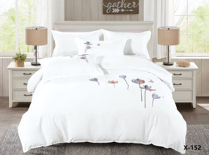 Embroidery designed premium cotton comforter 6pcs set-King