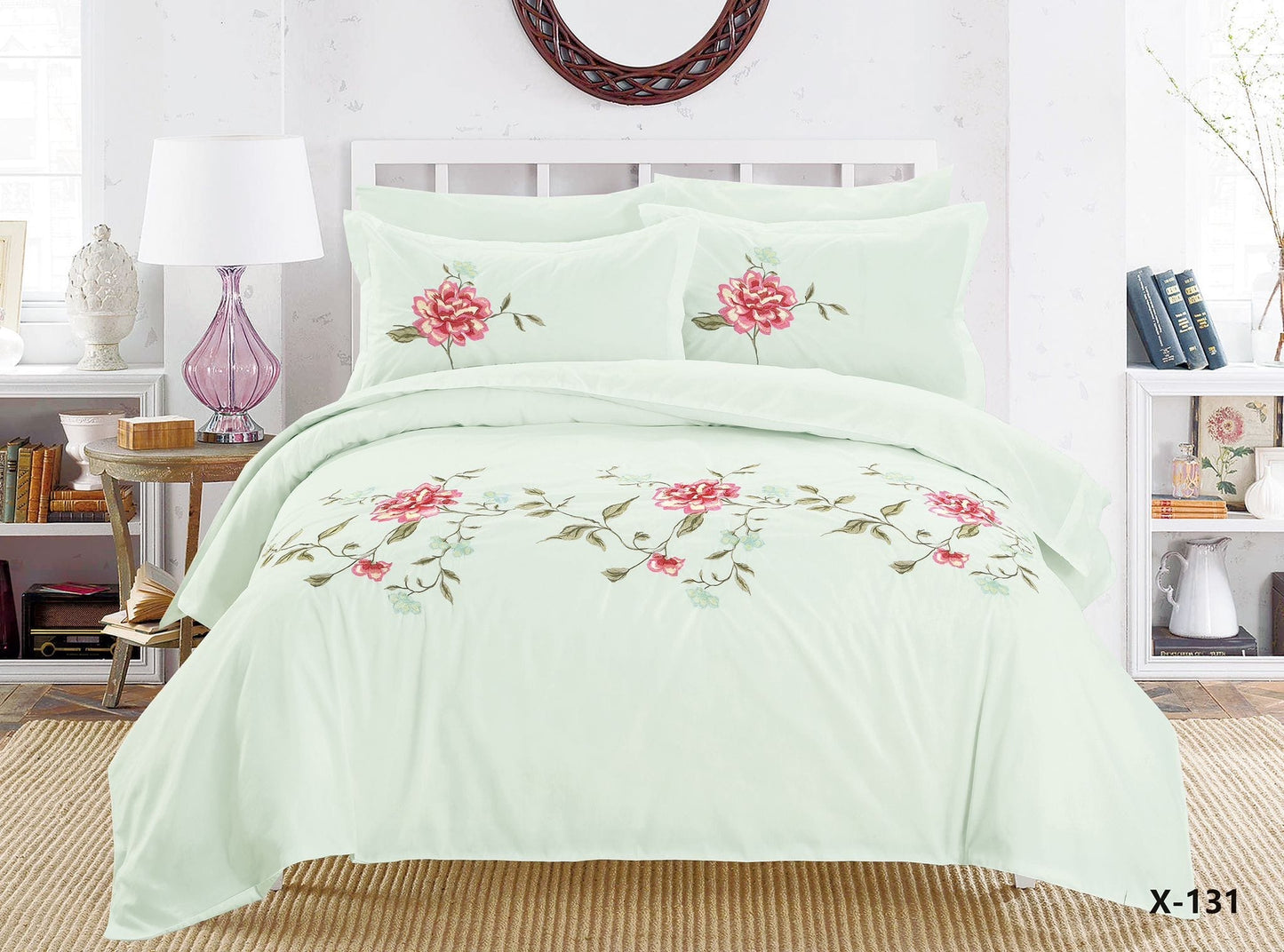 Embroidery designed premium cotton comforter 6pcs set-King