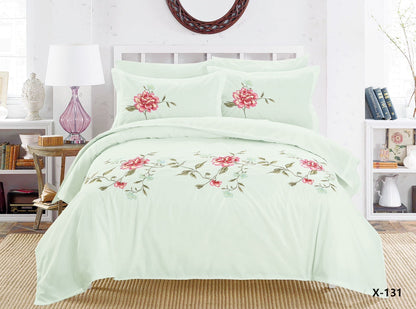 Embroidery designed premium cotton comforter 6pcs set-King