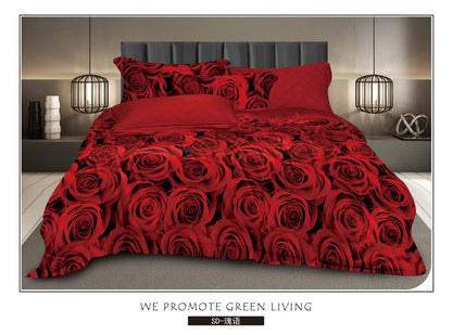 Floral print King size comforter 6 pieces set - 220 x 240cm